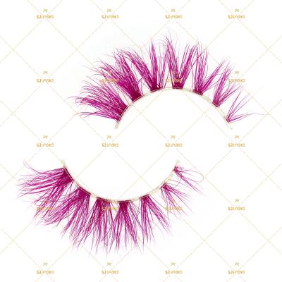 China Cheap Natural False Eyelash Eyelash Vendor Stars Colors Pink 3D Mink Lahes Custom Packaging for sale