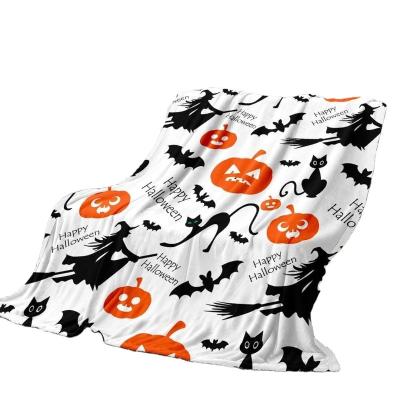 China Soft 300GSM Wholesale flannelette Halloween 3D print blanket cartoon children blanket with logo custom for sale