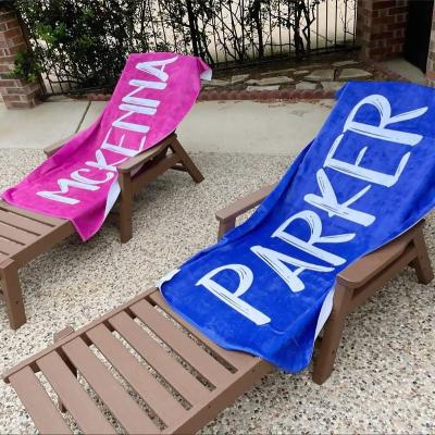 China QUICK-DRY Wholesale Towels with Names Rainbow Color Tie Dye Personalized Beach Towel with Name Microfiber Pool Bath Towel for Kids Girls B for sale