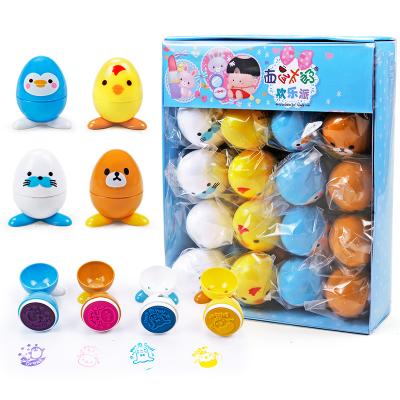 China Cute and convenient kids kawaii DIY plastic stamp created cartoon animal pattern round DIY plastic stamp toys schoolprizes gifts for sale