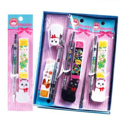 China Simple Cool Colorful Mechanical Pencil 0.5mm Cute Metal Cute Automatic Pencil Set For School Supplies Kawaii Stationery for sale