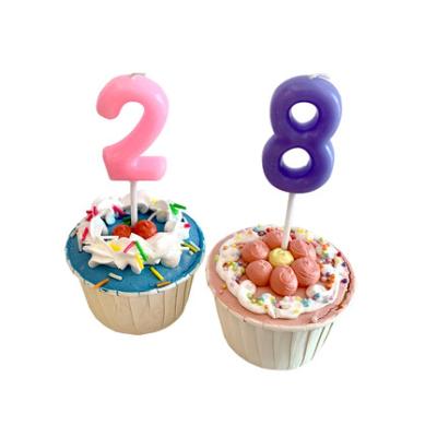 China Party Decoration Multicolor Instant Number Candle Set Color Changing Numbers Birthday Wedding Cake With Wax Candles for sale