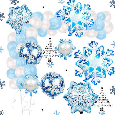 China Festival Decoration Snowflake Balloon Garland Arch Kit Balloons for Winter Wonderland Holiday Christmas Baby Shower Birthday Party Decorations for sale