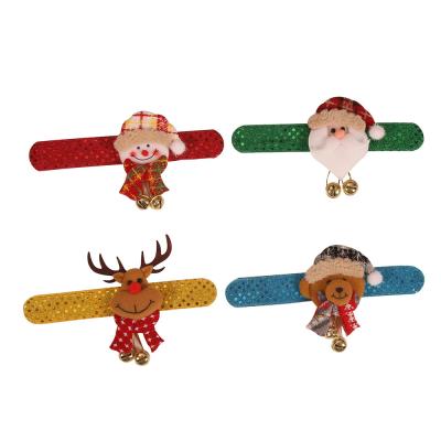 China Creative Cloth Iron Sheet Bell Cotton Christmas Children's Toys Gifts Hanging Bells Christmas Bracelet Ornaments for sale