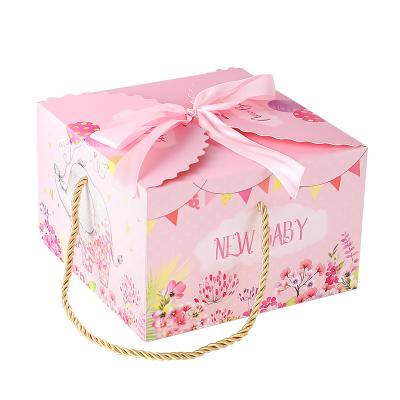 China Gift & Wholesale Thickened Craft Baby Birthday Clamshell Gift Box With Hand Gift Box Paper Box for sale