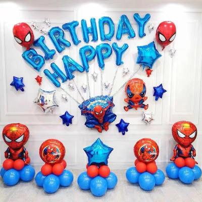 China Self-sealing valve: no need to tie with hands birthday party foil boy wholesale digital decoration balloons kids spiderman costume balloons for sale