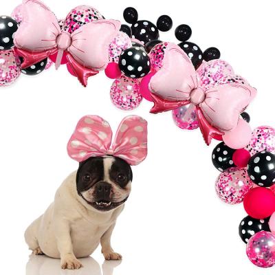 China Minnie Mickey Mouse Balloons Red Black Birthday Party Decorations Minnie Headband Ball Paper Banner Party Decoration for Baby Show Supplies for sale