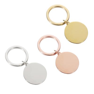 China Small Tag Stainless Steel Mirror Sale High-Grade Mirror Stainless Steel Jewelry Jewelry Accessories DIY Round Box Key Chain Laser Polishing Pendant Key Ring for sale