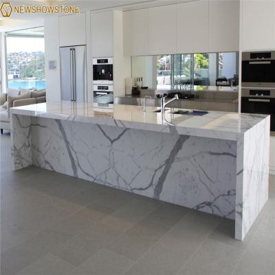 China China factory modern calacatta marble flooring custom white design for sale