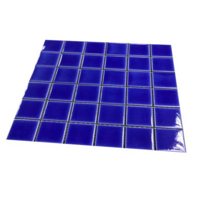 China Modern blue mixed glass mosaic tile for swimming pool for sale