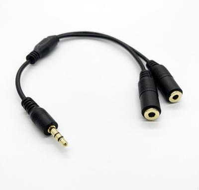 China Custom Female Speaker Power Jack Stereo Short Cable TRS Adapter Gold Plated 3.5 Black Cable Audio AUX. and the AUX cable. from android for sale