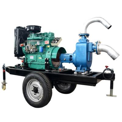 China ZW Trolley Type Mobile Type Large Agricultural Water High Efficiency 5 Hp 7.5 Hp 10 Hp Diesel Engine Irrigation Water Pump for sale