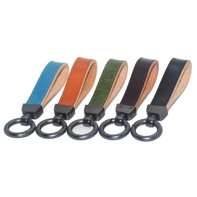 China High Quality Car Key Chain Keychain Vegetable Tanned Alloy Key Ring Holder Leather Key Ring Holder for sale