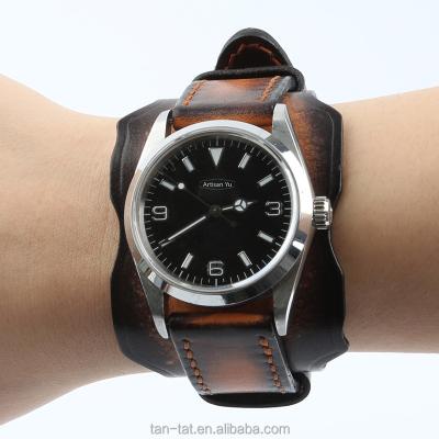 China Durable Cowhide Leather Bands Whips Big Strap Leather Watch Strap for sale