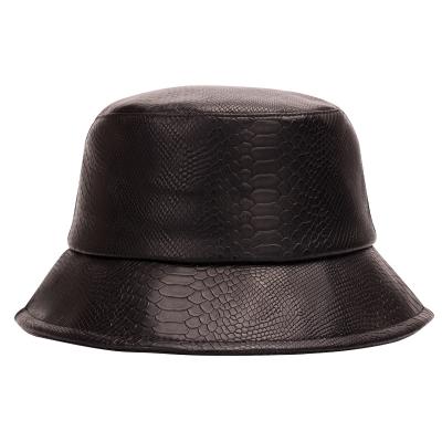 China Casual Autumn winter thermal leather fabric custom Fisherman high-end pu bucket hat for sale