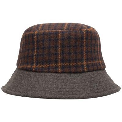 China Plush Custom short brim wool fabric outdoor warm fisherman hat trend style for sale