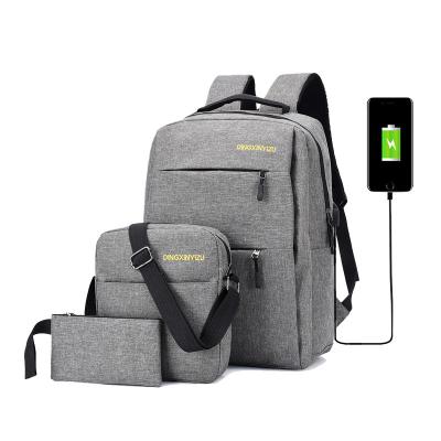 China With USB Factory Price Lightweight USB Travel Charging 3 In 1laptop Backpack Set for sale