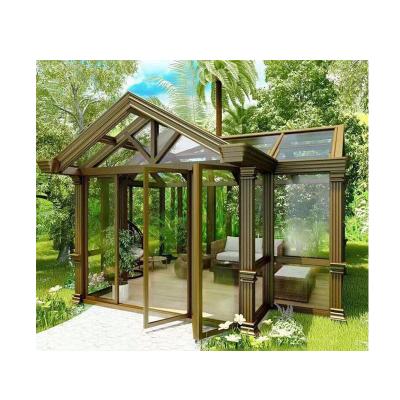 China Transparent Room Terrace Tempered Glass Sun Protection Shade House European Automatic Aluminum Alloy Solarium for sale