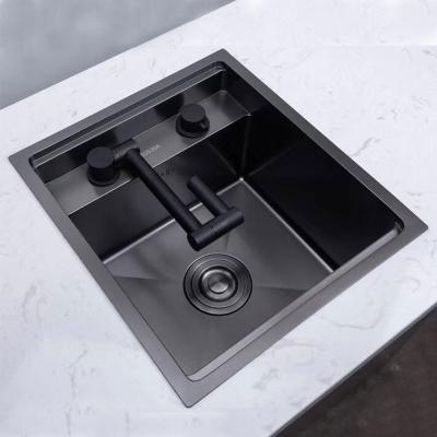 China With Faucet Factory High Quality Handmade Hidden Kitchen Sink 360 Degree Kitchen Sink Faucet With Smart Flip Cover for sale