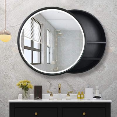 China Hotel Smart Restaurant Bathroom Mirror Door Mirror Cabinet Makeup Mirror Commerical Led Push Pull Light for sale