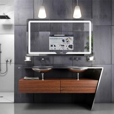 China 2021 Hot Sale Modern Smart Bathroom Mirror LED Light Touch Screen Wall Acrylic Mirror for Decoration Makeup for sale