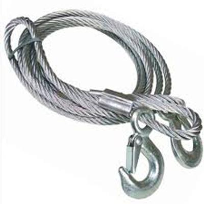 China Steel Wire Car Emergency TOWING ROPE Steel Tow Strap Heavy Duty Metal Cable Hooks for sale