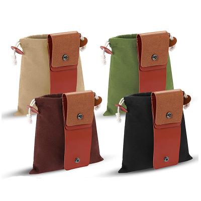 China Amazon Bushcraft Canvas Forager Fruit Picking Pouch Storage Leather Leather Bags With Best Easy Waxed Canvas Forager Bag for sale