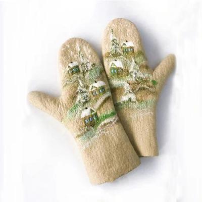 China Keep Warm Women Fashion Mittens Winter Wool Female Mittens Plus Cashmere Thickening Full Finger Cashmere Gloves Warm Plush for sale