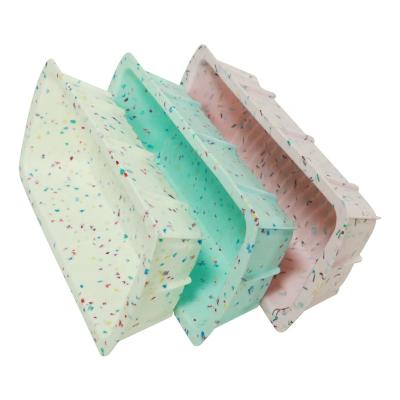 China Durable And Non Stick Sustainable Food Grade Silicone Bread Box , Colorful Confetti Silicone Bread Boxes for sale