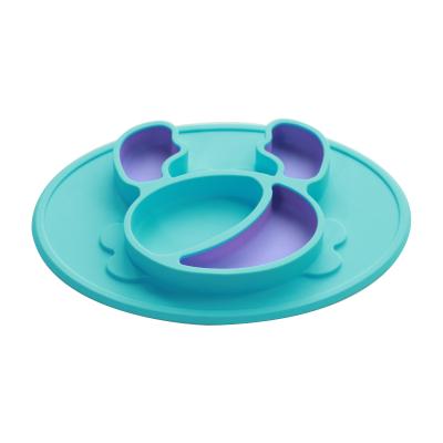 China Food Grade BPA Free Silicone Material Crab Silicone Dish Bowl With Big Suction Baby for sale