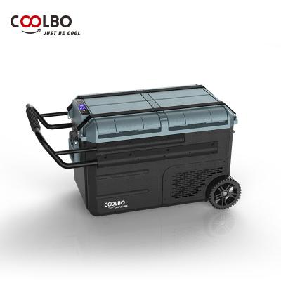 China Cooler New Design 12V 24V New Design 12V 24V Refrigerator Freezer Compressor Car Bus Truck Boat Camping Cooler Box 45L Dual Zone Portable Auto Fridge For Travel Camping for sale