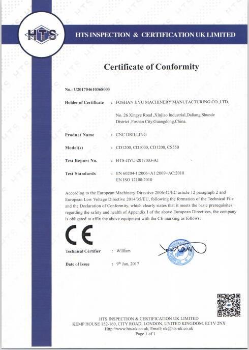 CE - Foshan Shunde Jiyu Machinery Manufacturing Co., Ltd.