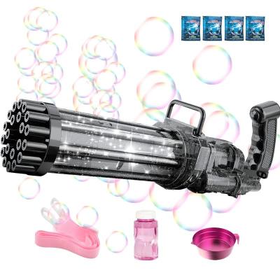 China Toy Machine Gun New Plastic Bazooka Bubble Gun 21 Holes Funny Outdoor Bubble Blaster Automatic Hole Launcher for sale