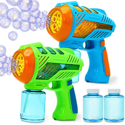 China New Hole Launcher Plastic Outdoor Funny Bubble Blaster Automatic Toy With Lights Bubble Guns Bazooka Bubble Gun for sale