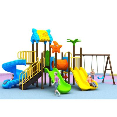 China Wooden Cheap Nice Design Indoor Outdoor Water Kids Plastic Fun Swing and Slide Set Amusement Park Outside for sale