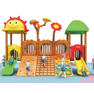 China Wooden Outdoor Children Amusement Park Combination Entertainment Equipment Slide and Climbing Wall for sale