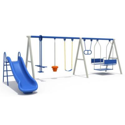 China ALLOY Custom Cheap Low Price Kindergarten Outdoor Playground Kids Playhouse Galvanized Slide Swingset Swing for sale