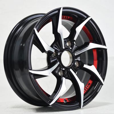 China 13 Inch 13x5.5 Car Alloy Aluminum Wheels 4x114.3 PCD Cleared Red Line CB 73.1 Fit For Passenger Car Parts for sale