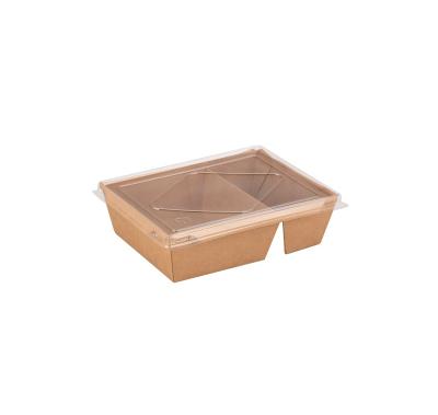 China Factory direct food proof suitable matching with available PET lid double compartment box on request for food packaging for sale