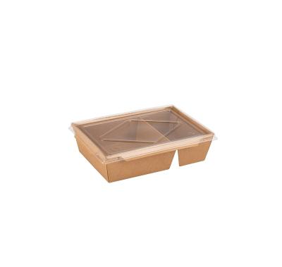 China Factory direct food proof suitable matching with available PET lid double compartment box on request for food packaging for sale