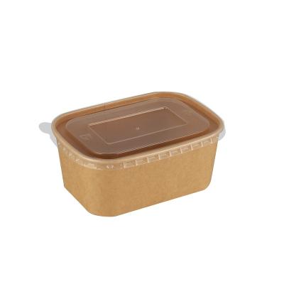 China Waterproof Eco - Friendly Custom Color Print Rectangle Cake Fruit Tray Disposable Salad Packaging Paper Rolls With Lid for sale