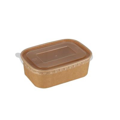 China Waterproof Eco - Friendly Custom Color Print Rectangle Cake Fruit Tray Disposable Salad Packaging Paper Rolls With Lid for sale