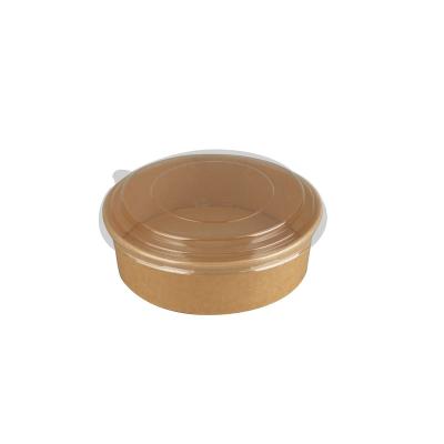 China Choosable Disposable Fast Food Paper Rolls 500ml Kraft Paper Salad Bowl Salad Box For Food Packaging for sale