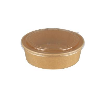 China Disposable Paper Boxes Fast Food Brown Paper Rolls Kraft Salad Bowl Salad Box For Food Packaging for sale