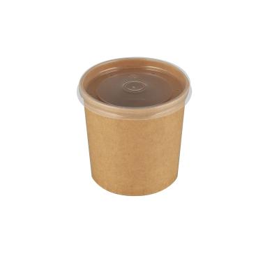 China Brand New Waterproof Kraft Paper Disposable Microwavable Soup Bowls Can Be Printed For Food Packaging for sale