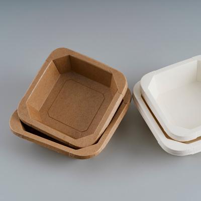 China Waterproof Hot Selling Packing Bowls Loved By Restaurants Square Kraft Paper Box With Lids For Packing Boxes for sale