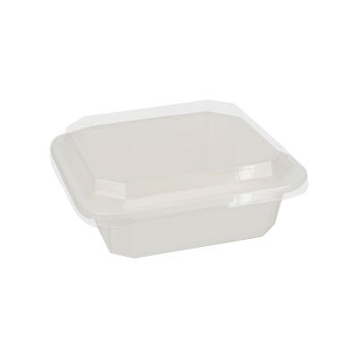 China Eco-freindly New Factory Square White Paper Bowl With Lid Lunch Box Fruit Takeout Box For Food Packing for sale