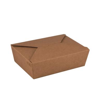 China Take Out Kraft Greaseproof Biodegradable Collapsible Lunch Box To Go Restaurant Fast Food Wrapping Paper Container With Buckle Design for sale