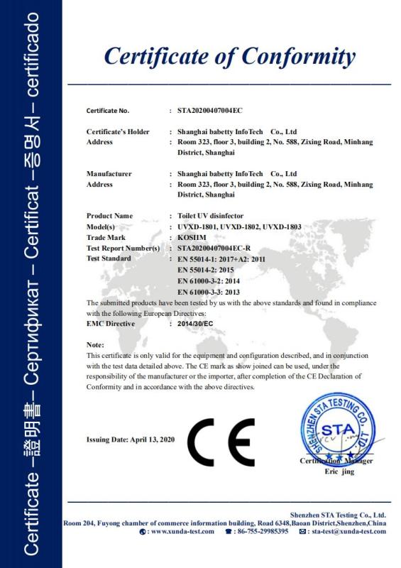 CE - Shanghai Babetty Infotech  Co., Ltd.