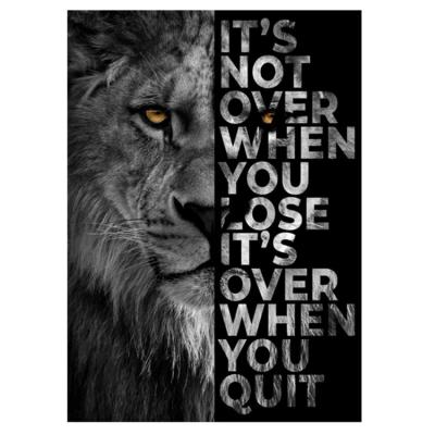 China Modern Wild Inspirational Lion Letter Motivational Quote Art Animal Posters and Prints Canvas Art for sale